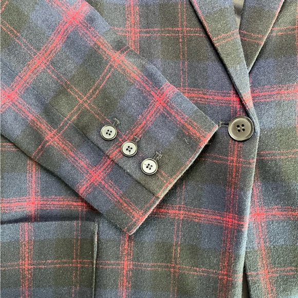 Pendleton Navy and Red Plaid Blazer Jacket - Picture 8 of 9